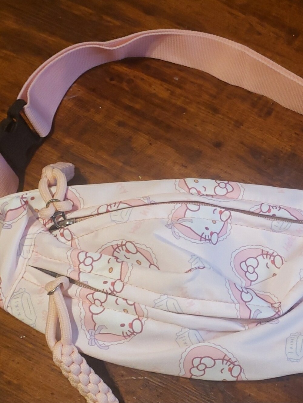 Hello Kitty Light Pink Crossbody Sling Bag with Character Print